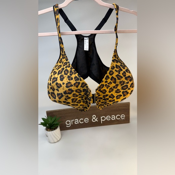 Leading Lady Yellow Leopard Print Bra Sz 48 DD - Picture 7 of 16